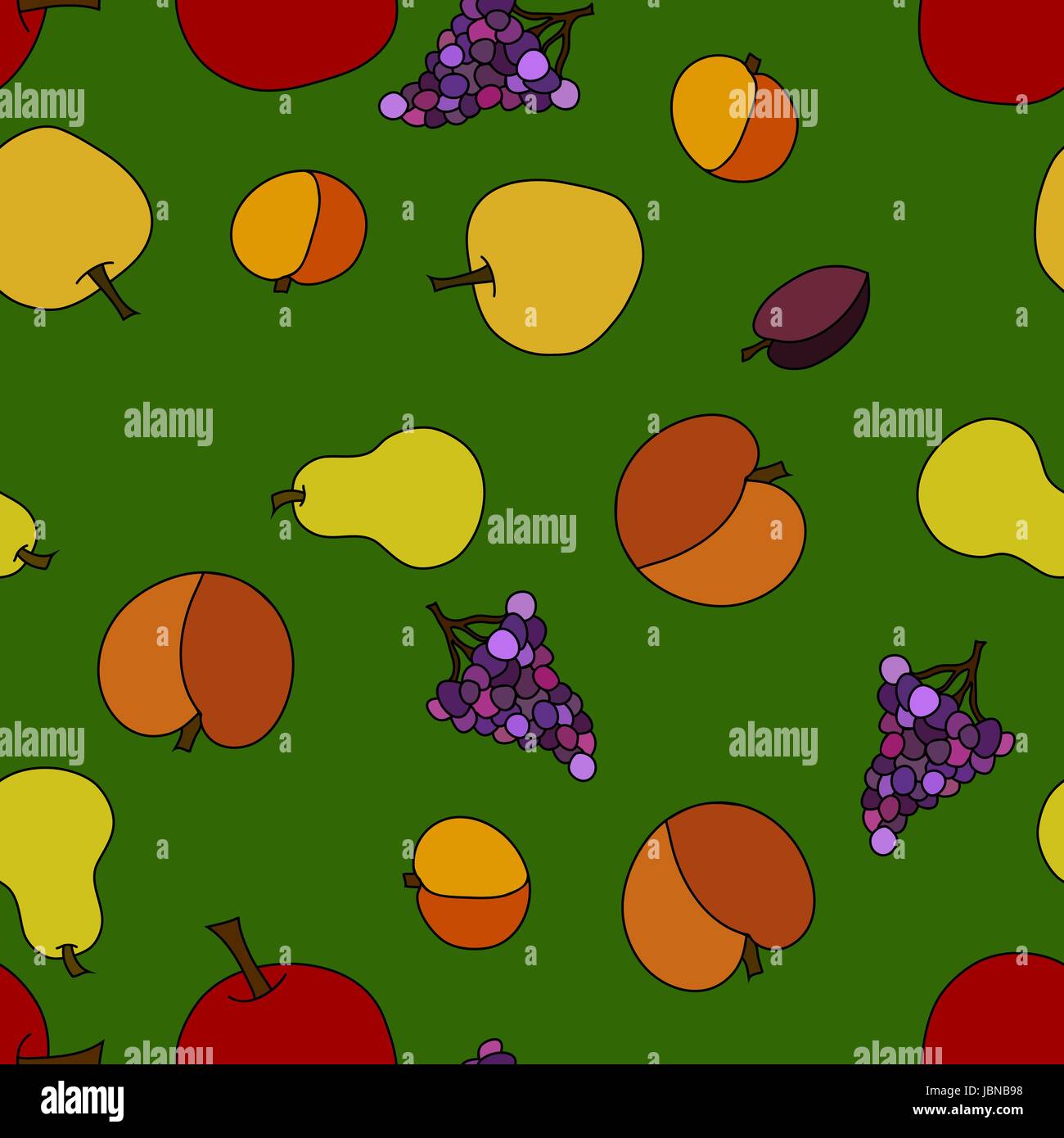 hand drawn vector fruit seamless pattern Stock Vector Image & Art - Alamy