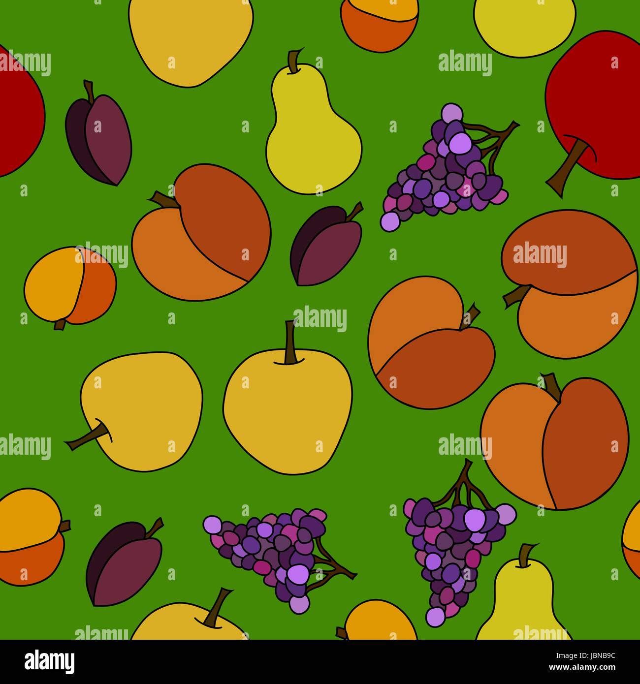 hand drawn vector fruit seamless pattern Stock Vector Image & Art - Alamy