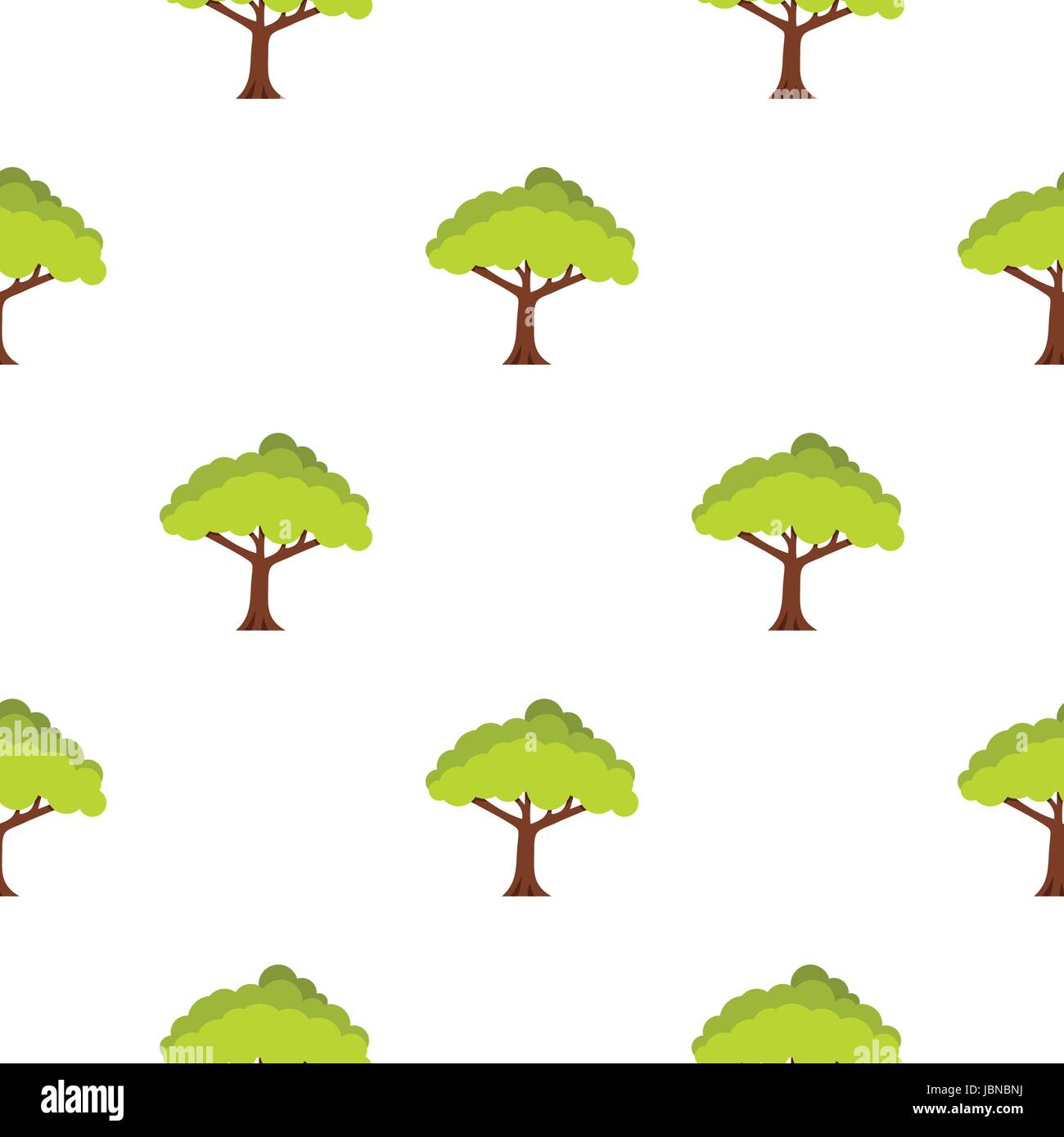 Tree pattern seamless background in flat style repeat vector ...