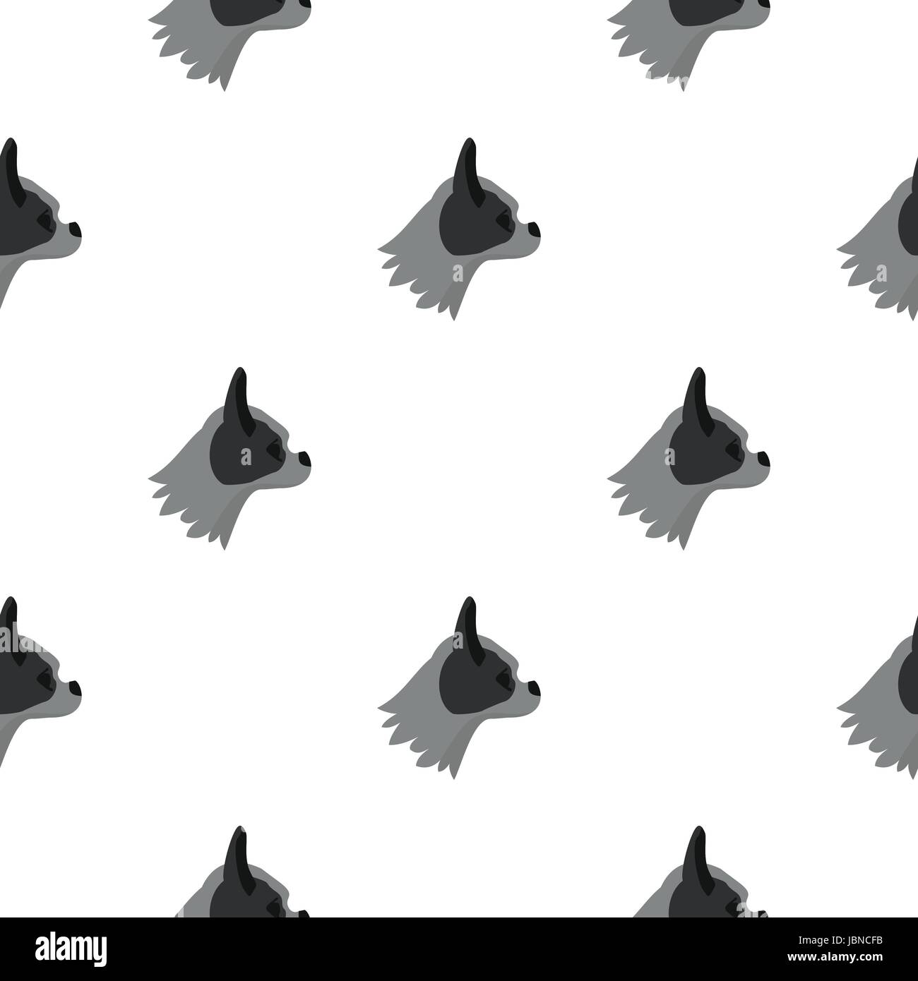 Pug dog pattern seamless background in flat style repeat vector ...