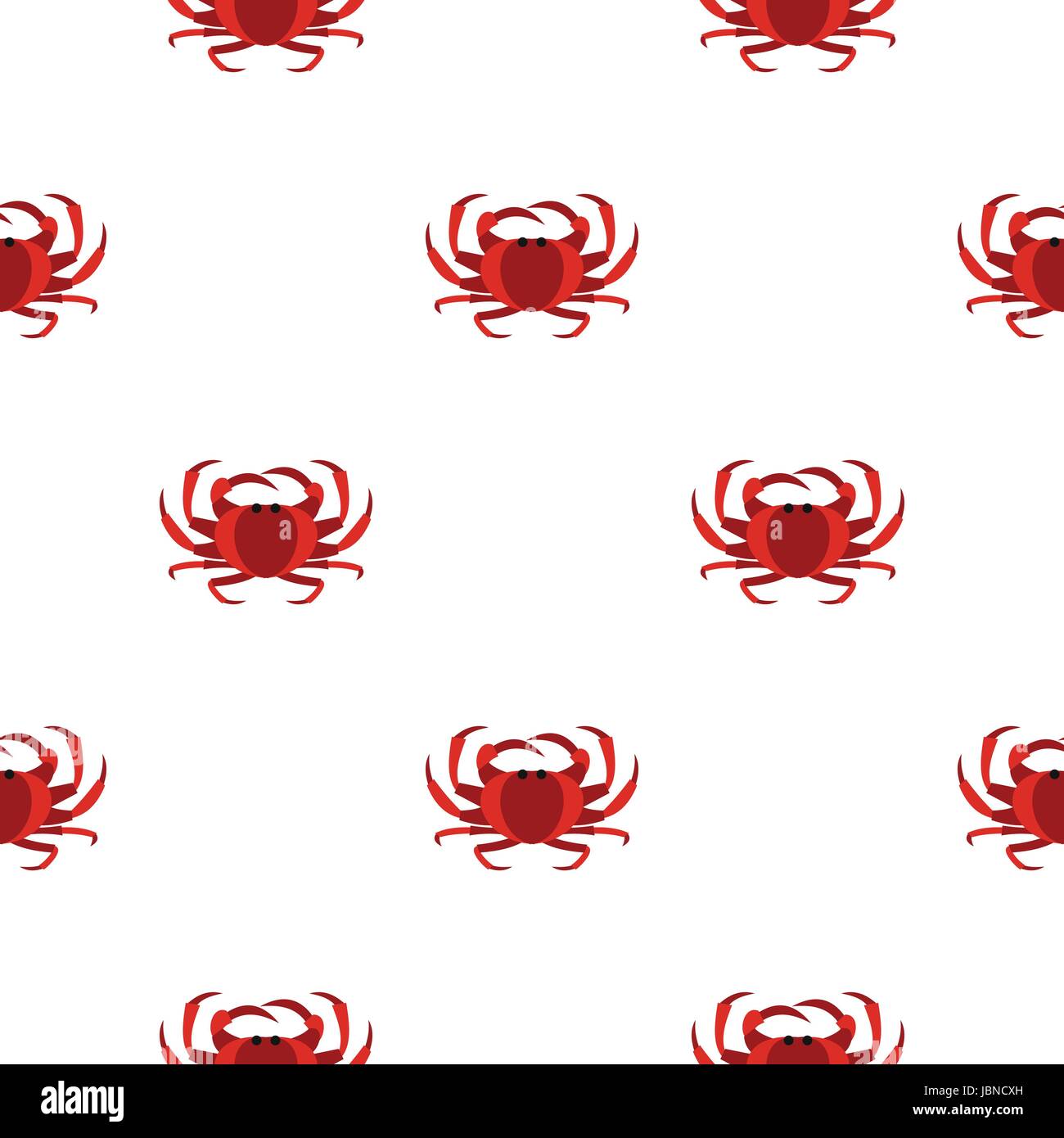 Crab pattern seamless background in flat style repeat vector ...