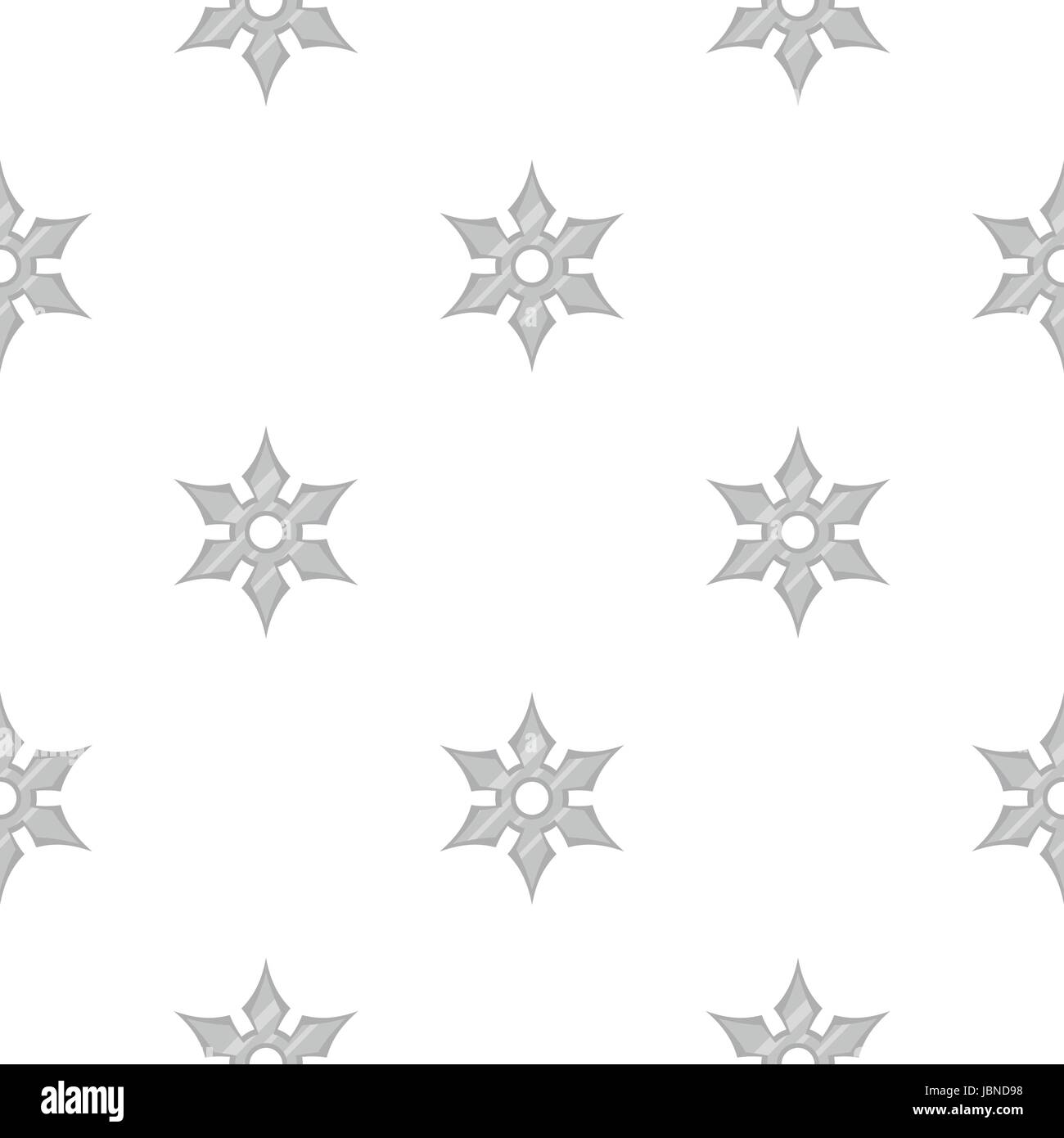 Shuriken weapon pattern seamless background in flat style repeat vector ...
