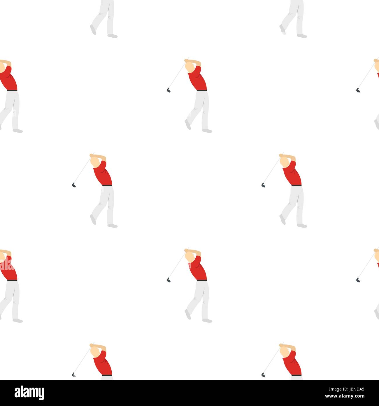 Red Golf Pattern Golf player in a red shirt pattern seamless background in flat style ...