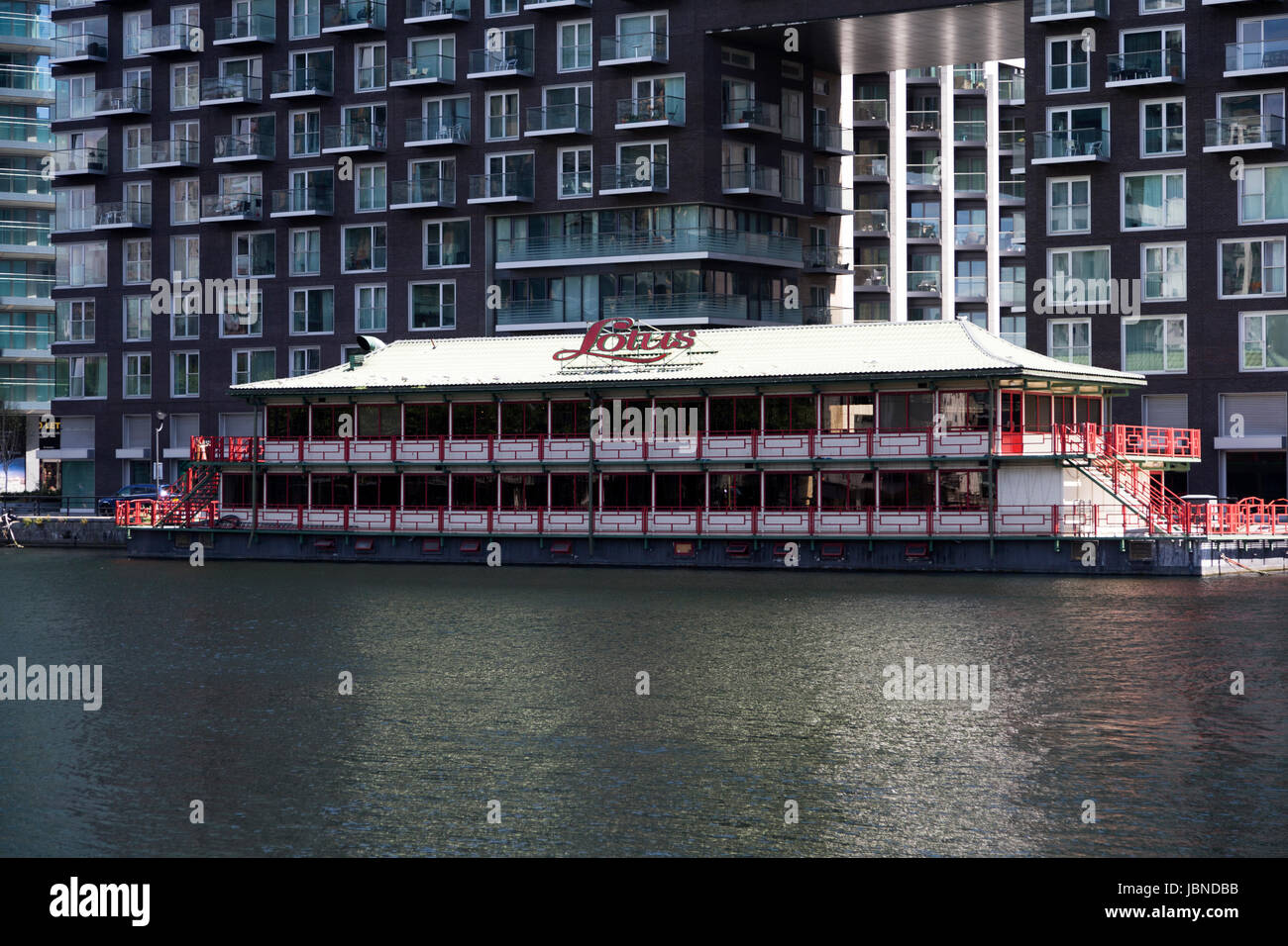 The Lotus Chinese Floating Restaurant, Millwall Inner Dock, London, UK