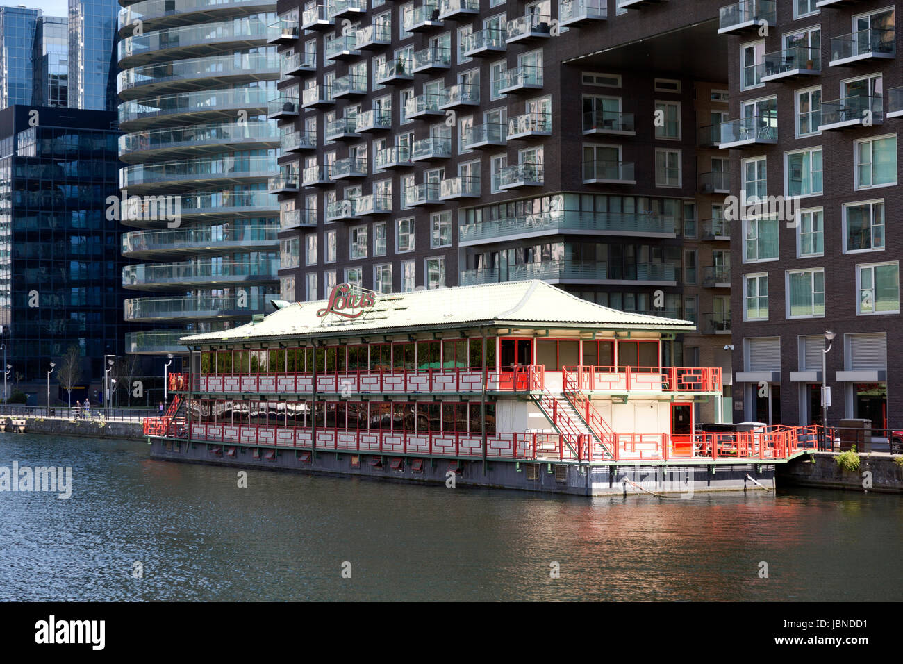 The Lotus Chinese Floating Restaurant, Millwall Inner Dock, London, UK