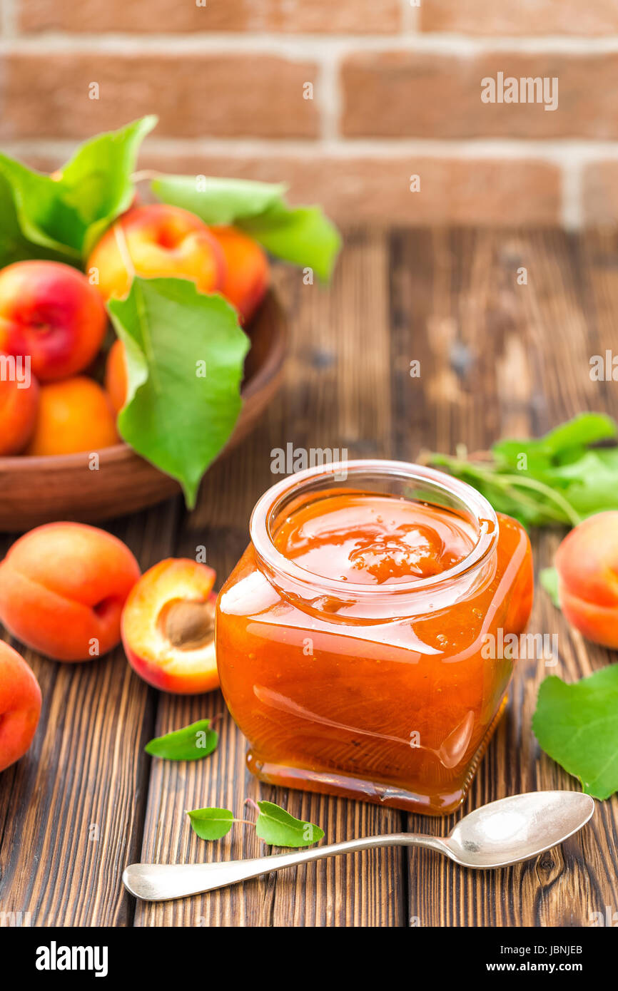 Apricot jam in a jar hi-res stock photography and images - Alamy