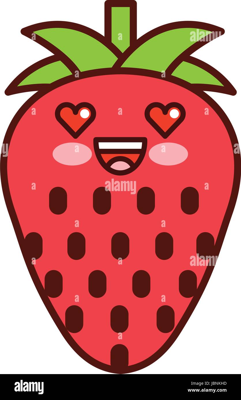 strawberry fresh fruit kawaii character Stock Vector Image & Art - Alamy
