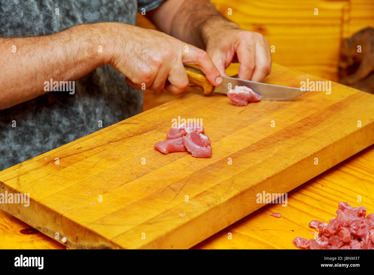 https://c8.alamy.com/comp/JBNM37/chef-cutting-raw-meat-on-the-wood-block-chef-cuts-meat-JBNM37.jpg