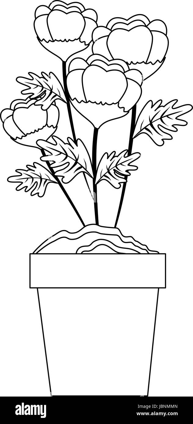 flowers in a pot icon Stock Vector Image & Art - Alamy