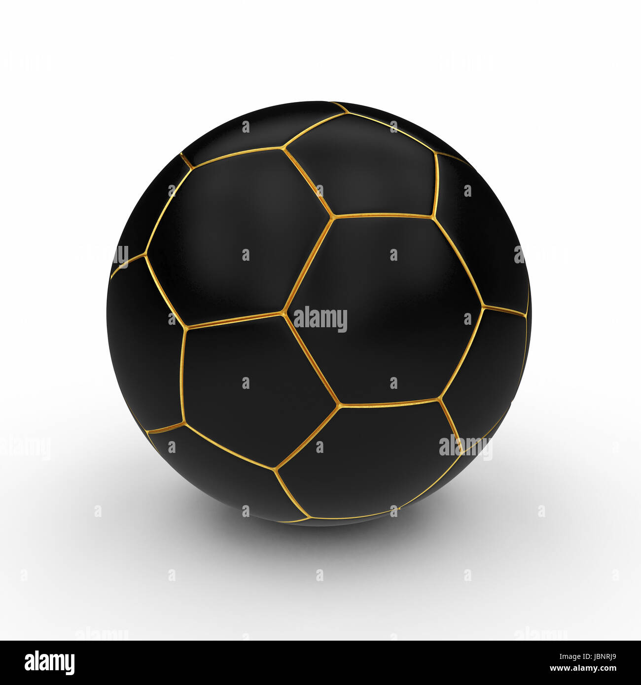 black and gold soccer ball 3d rendering image Stock Photo - Alamy