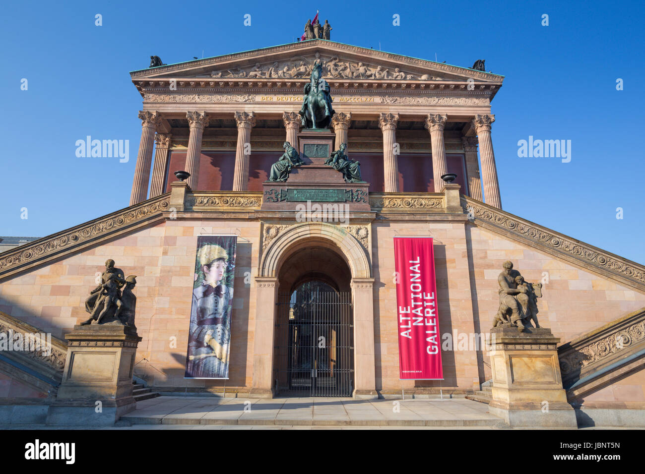 BERLIN, GERMANY, FEBRUARY - 13, 2017: The neoclassical building of Old National Gallery. Stock Photo