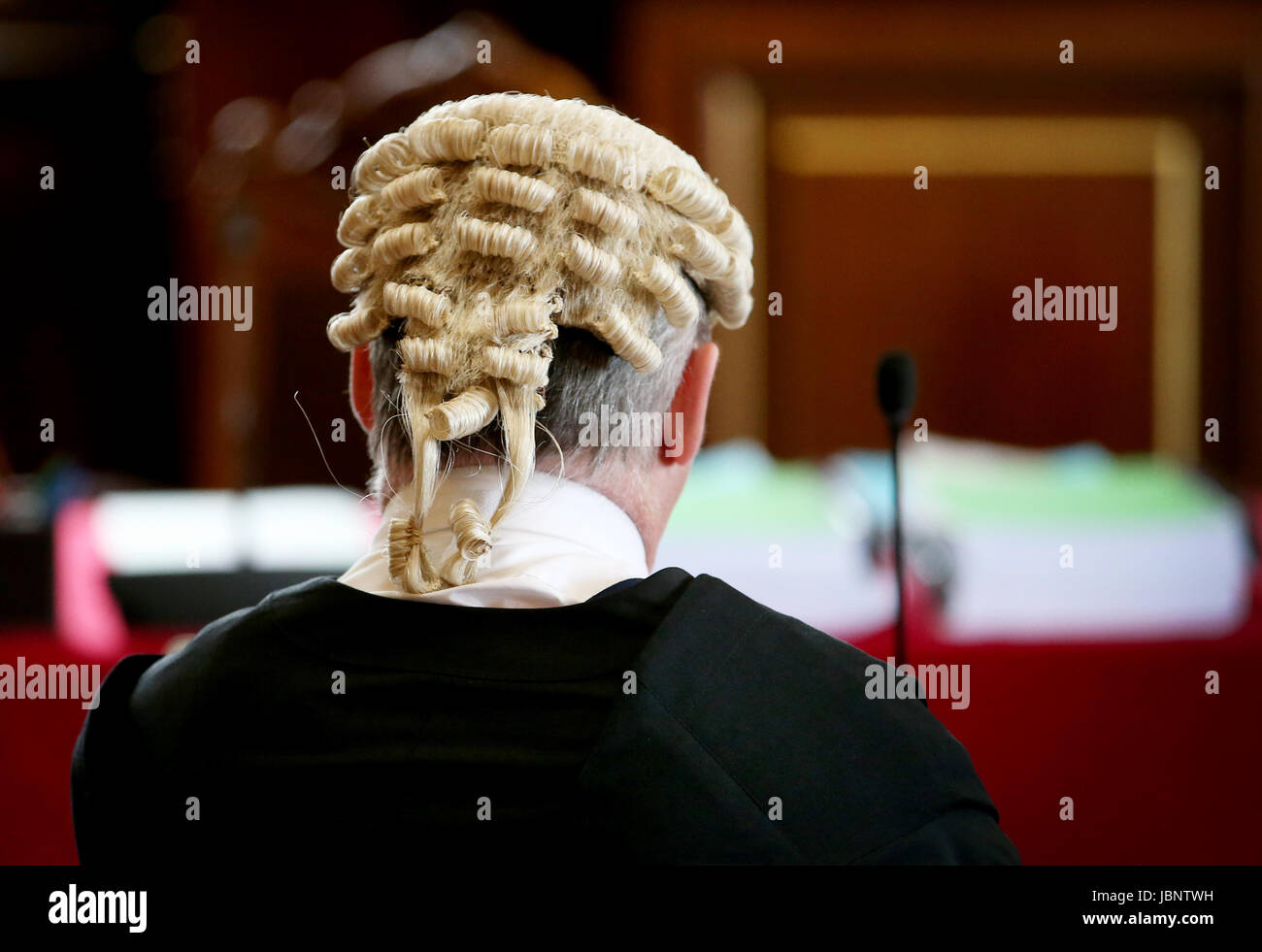 An advocate takes part in a Supreme Court public hearing in the City Chambers, Edinburgh, the first time that the UK's highest court has sat outside London. Stock Photo
