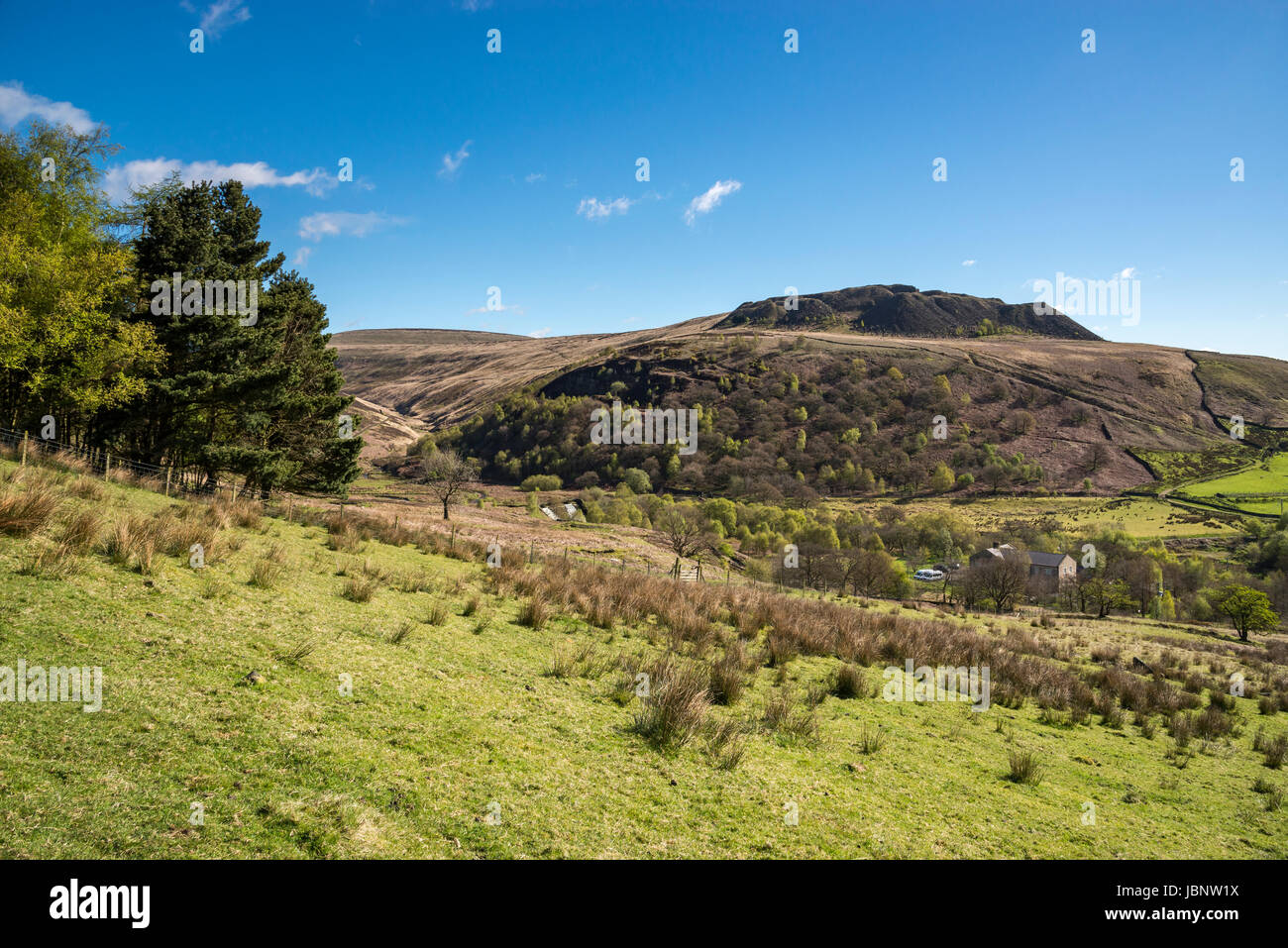 Crowden great quarry as seen from the Pennine way, Crowden, North Derbyshire, England. Stock Photo