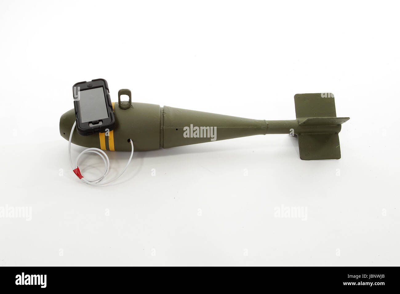 Improvised explosive device, IED, bomb wired to mobile phone, Stock Photo