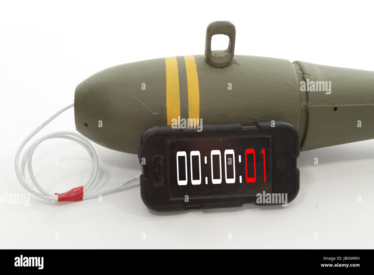 Improvised explosive device, IED, bomb wired to mobile phone, Stock Photo