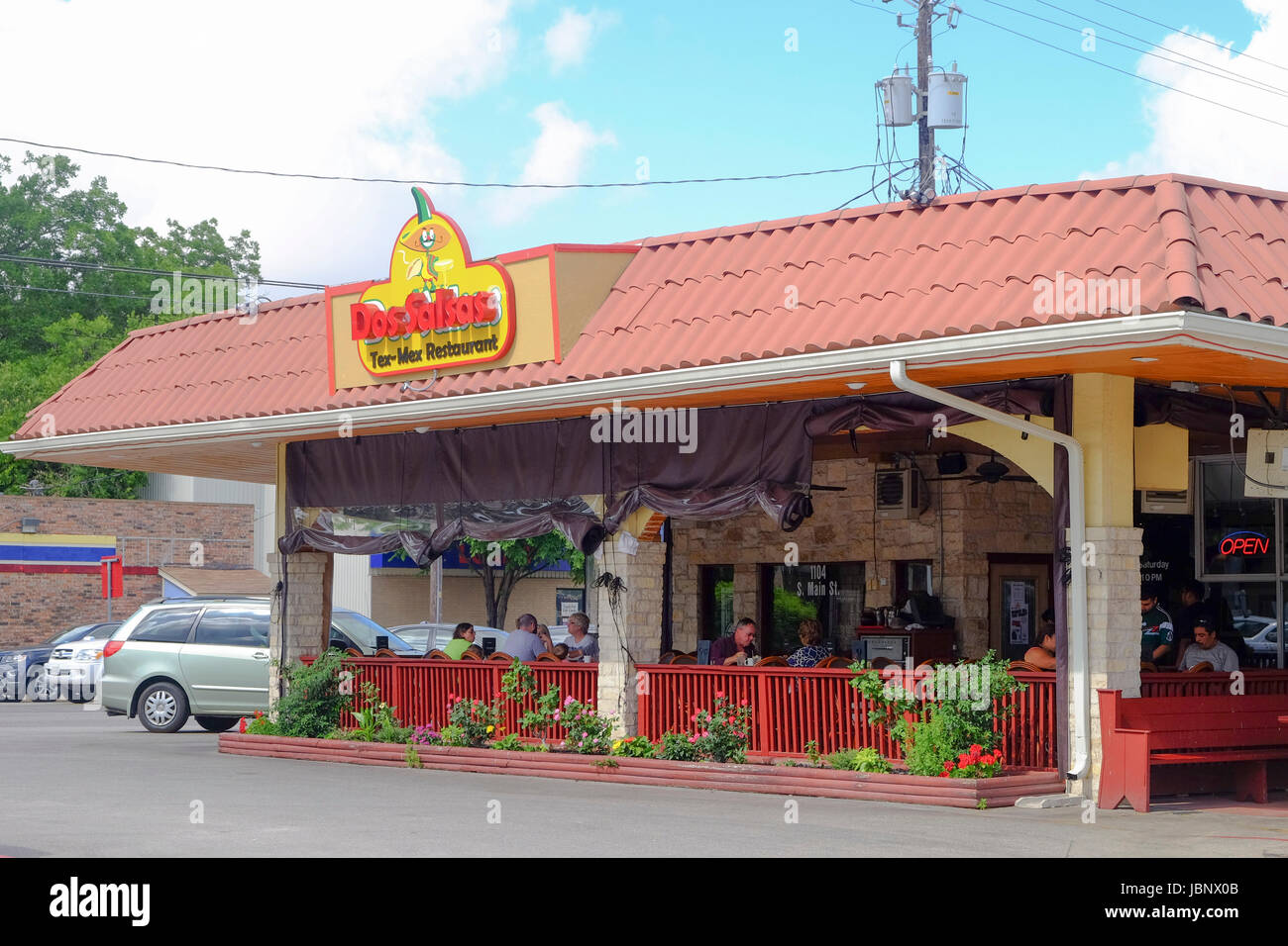Tex-mex Mexican food restaurant in Georgetown Texas Stock Photo