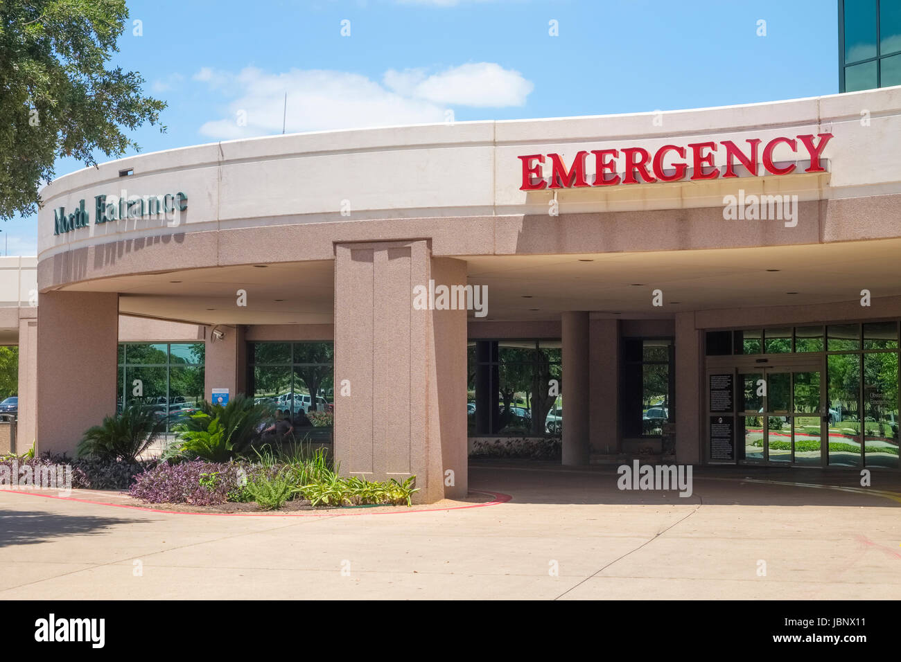 Hospital emergency entrance Austin Texas Stock Photo
