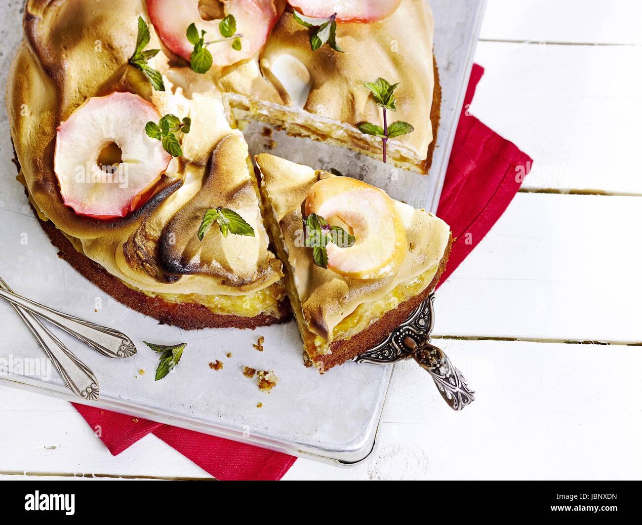 Apple meringue cake Stock Photo Alamy