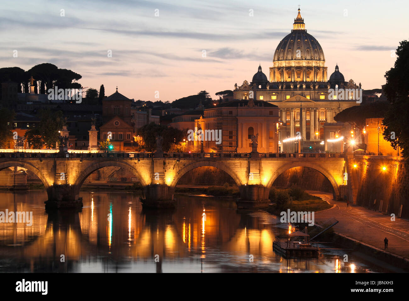 St. Peter's Basilica, Vatican City - the administrative center of the Roman Catholic Church and a country located within the city of Rome. Stock Photo