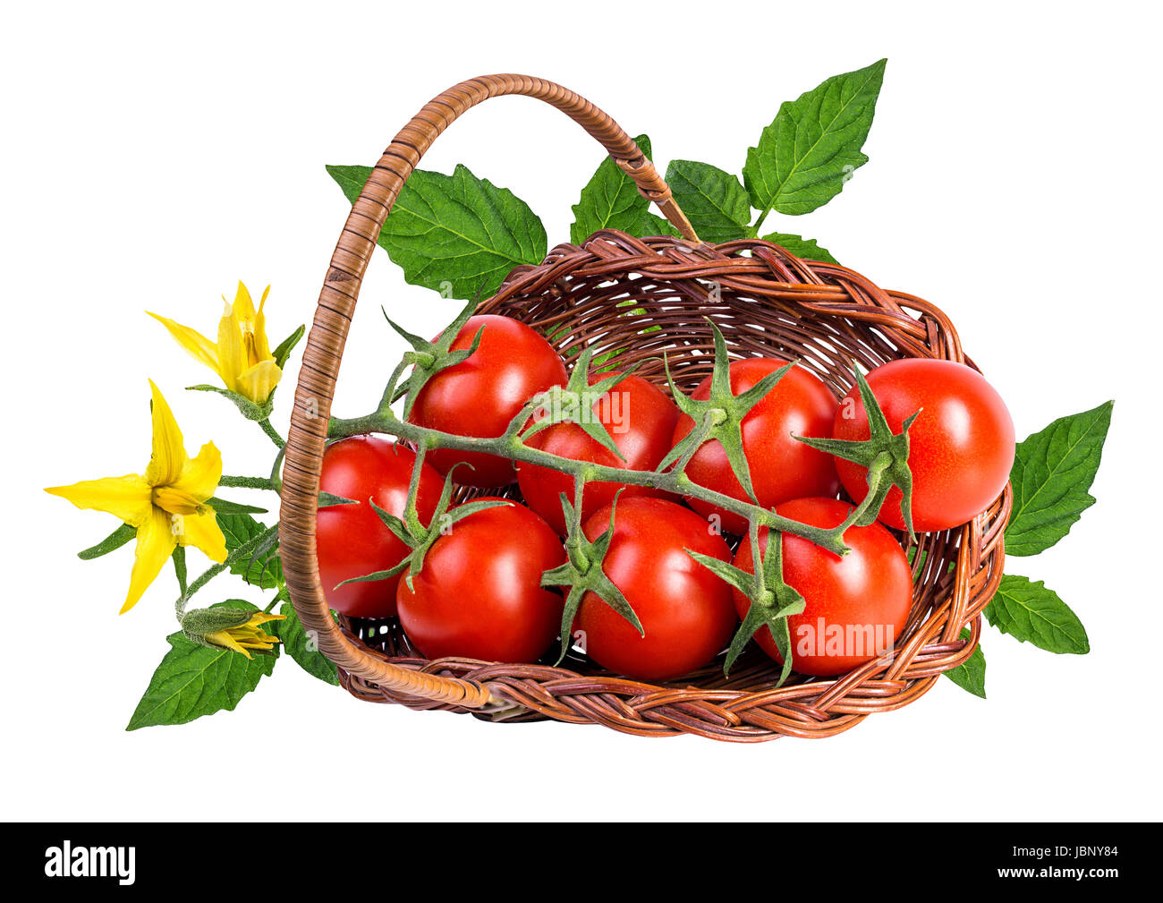 Cherry tomatoes {tomato} isolated on a white background Stock Photo - Alamy