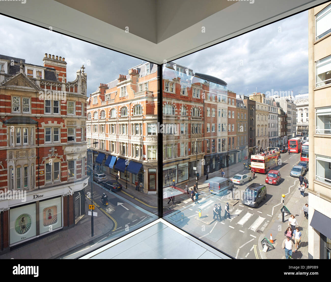 Interior view looking out onto Conduit street. 24 Saville Row, London