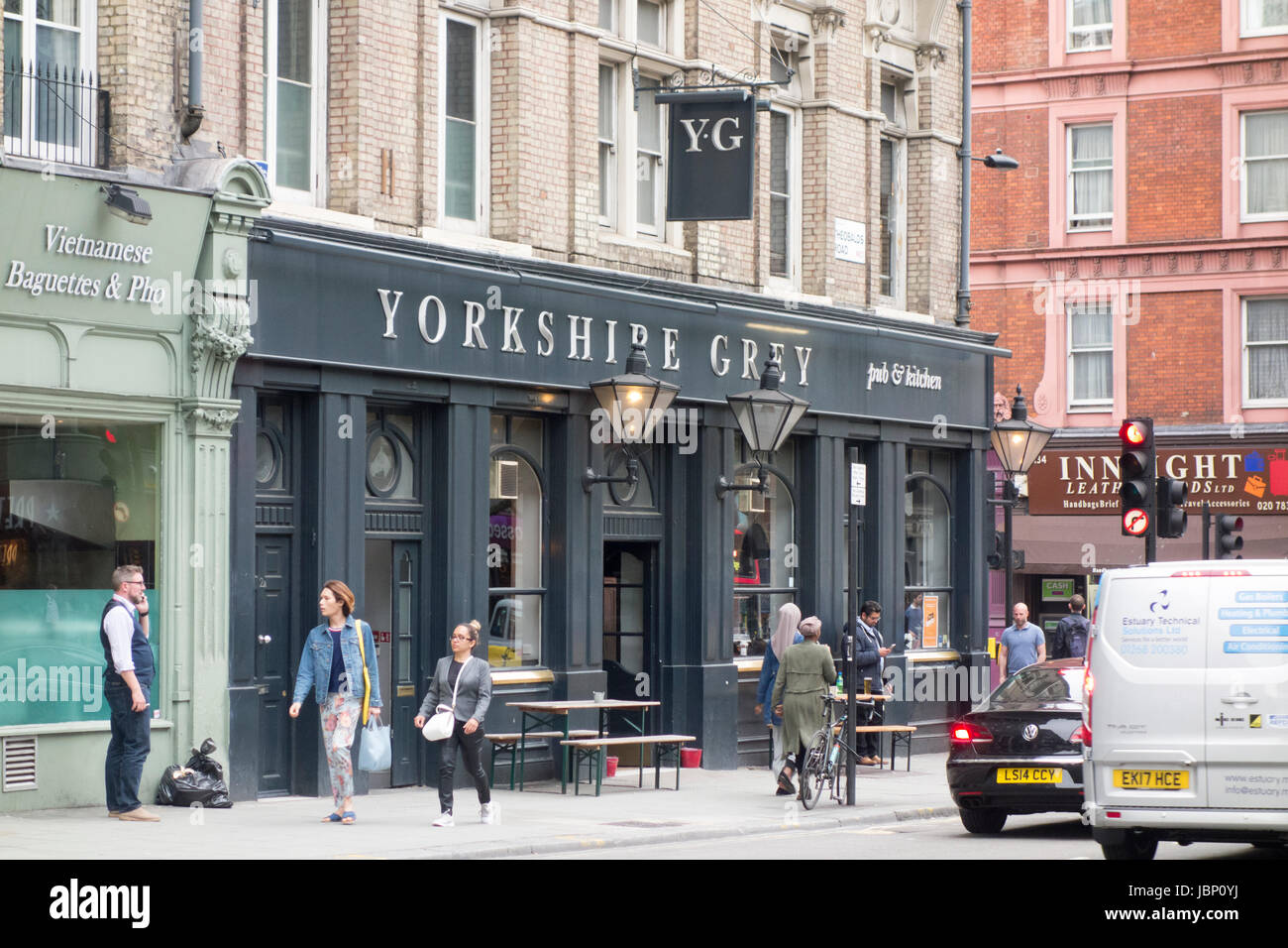 The Yorkshire Grey, pub / bar / restaurant on the corner of Grays Inn Road and Theobald's Road, Bloomsbury, London, UK Stock Photo