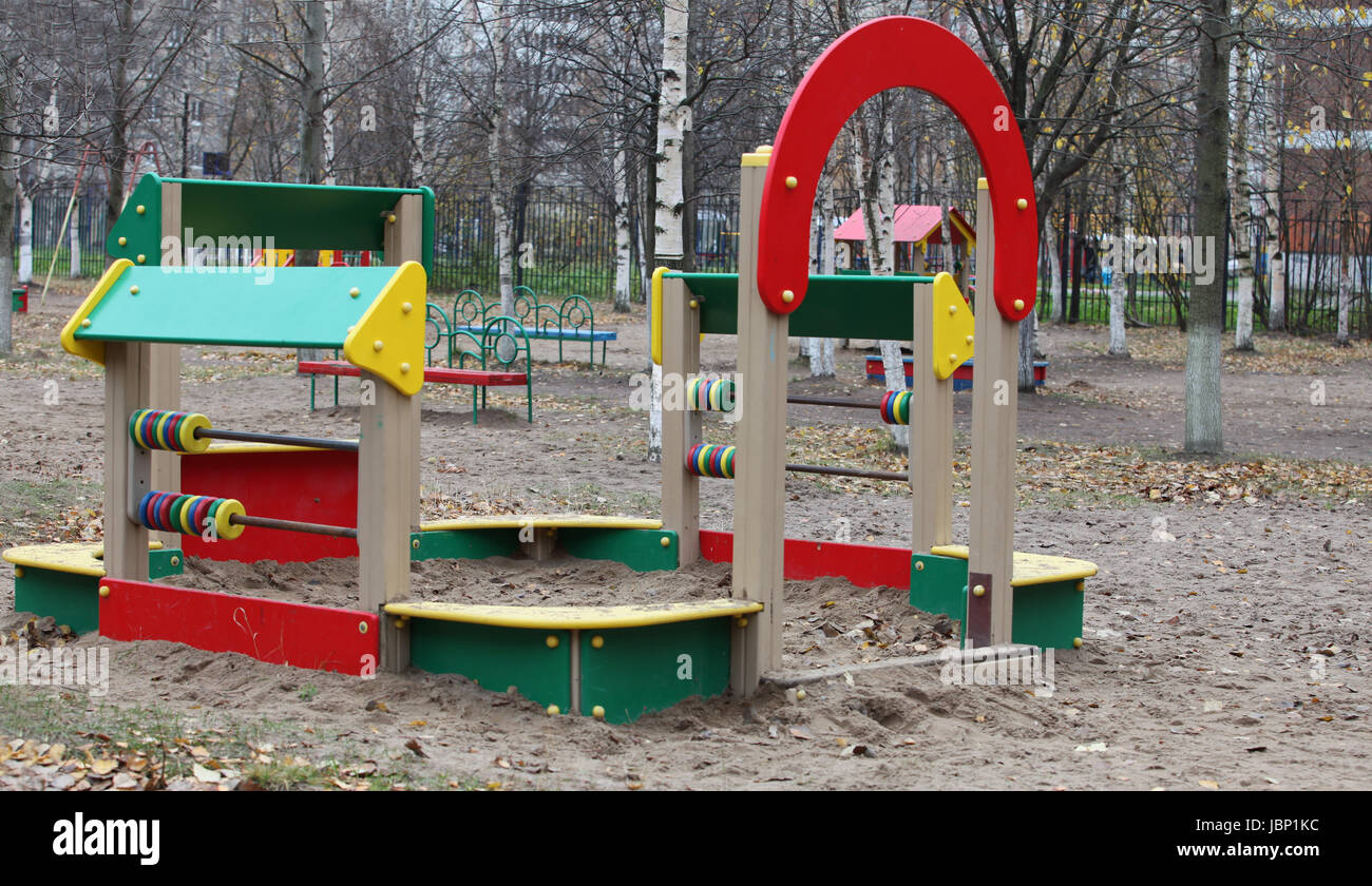 Sand Box Fall sandbox on the playground, fall, nobody Stock Photo - Alamy