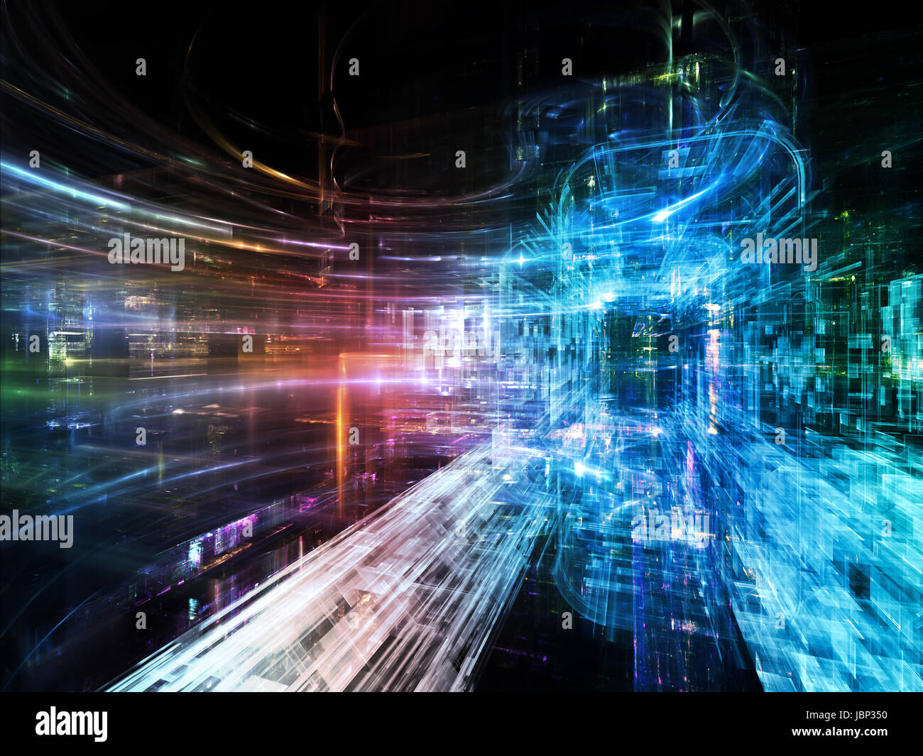 City Lights series. Abstract design made of technological fractal ...