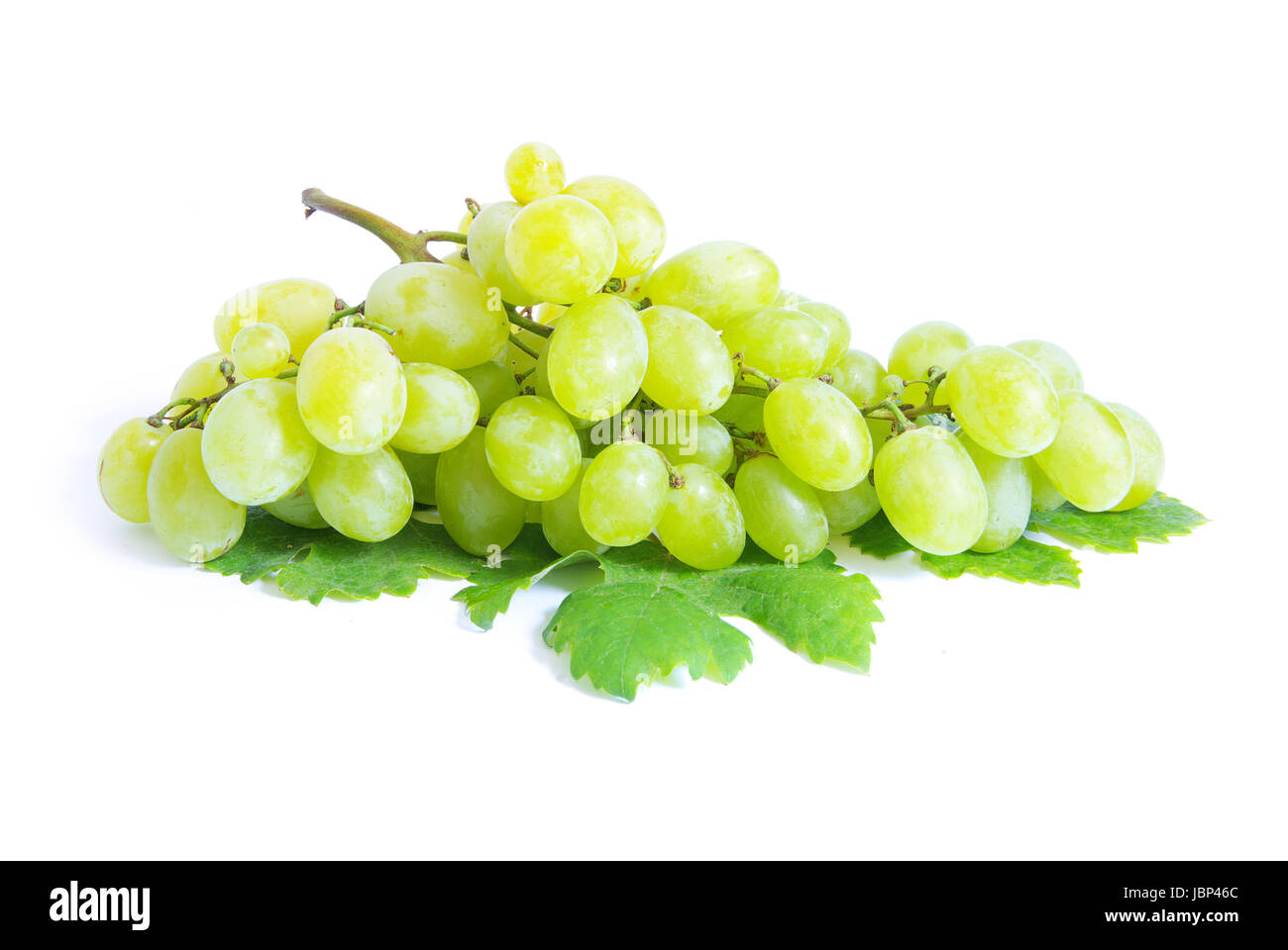 grape with green leaves isolated on white background Stock Photo - Alamy
