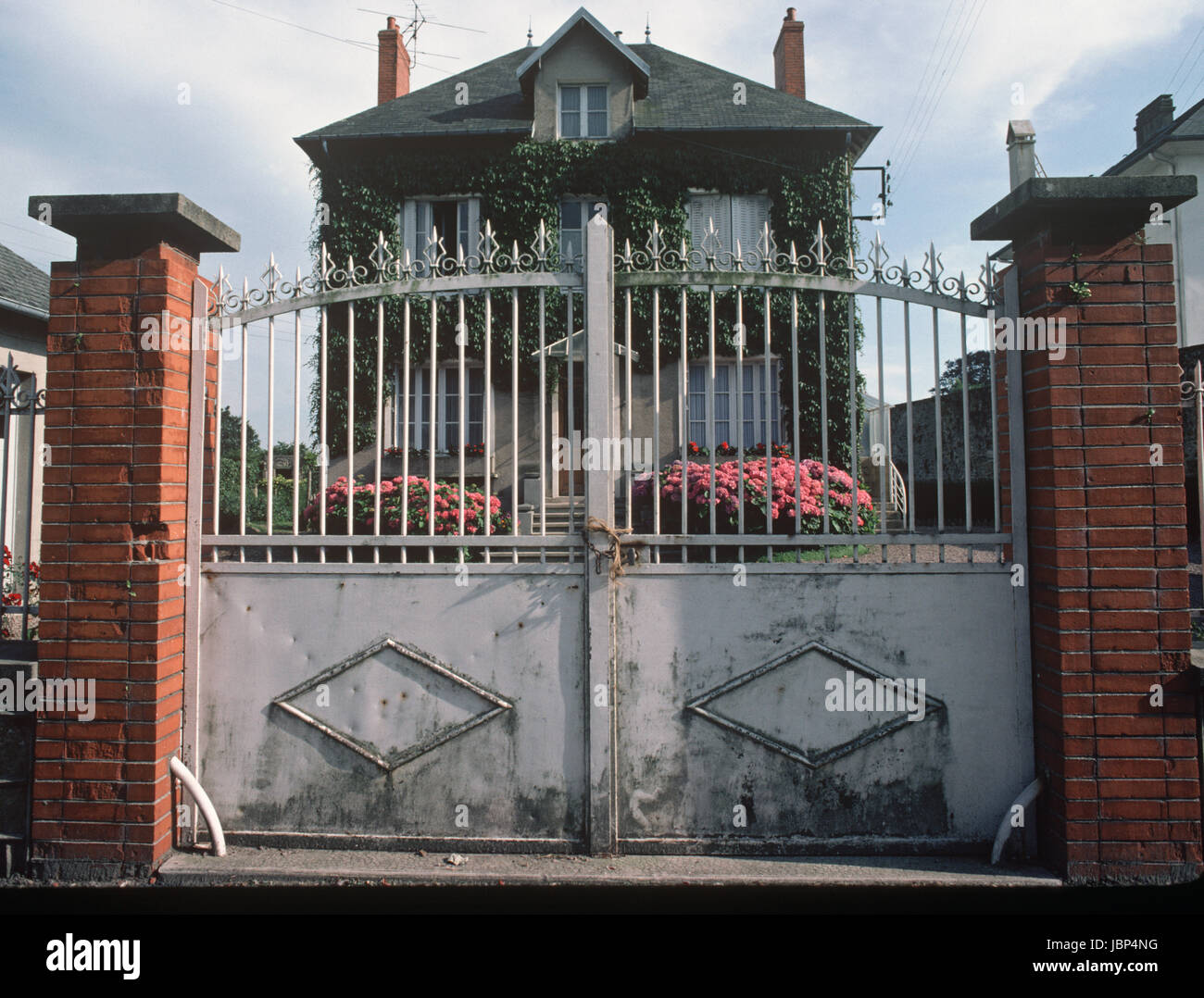 Metal Gates Outside House In Town Of St Sauveur Le Vicomte