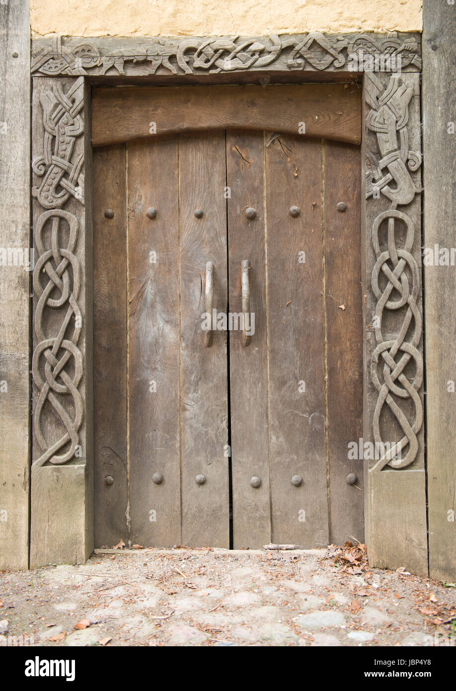 A danish medieval door of a viking house. Taken in a danish viking