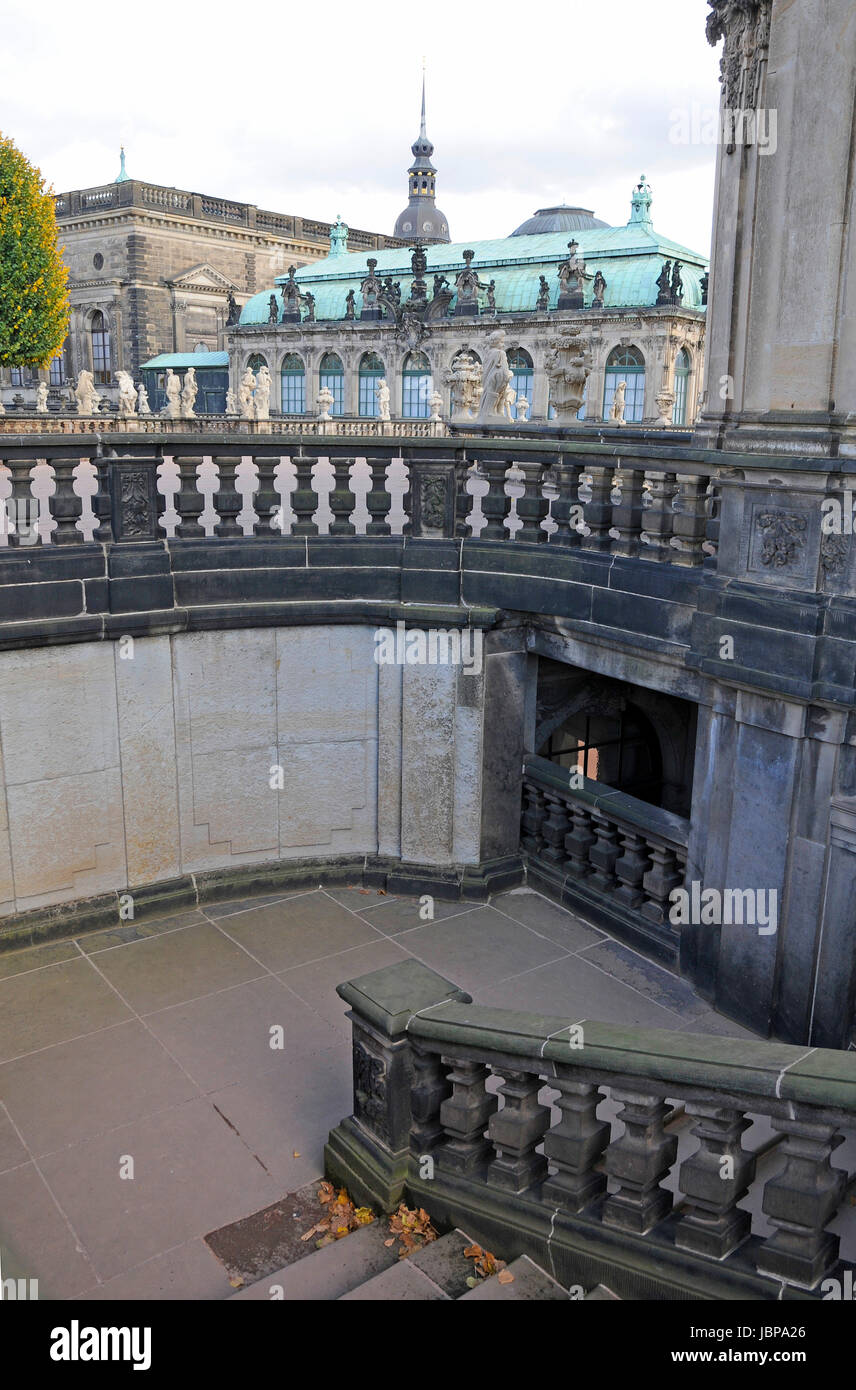 Zwinger, Dresden, dresdner zwinger, sachsen, barock, festung, architektur, orangerie, pavillon, deutschland Stock Photo