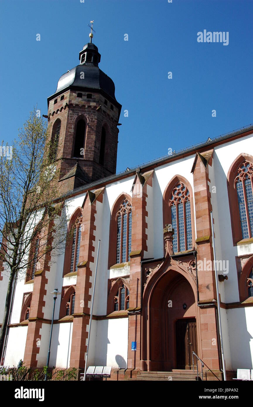 saint george - largest late gothic church of the palatinate Stock Photo