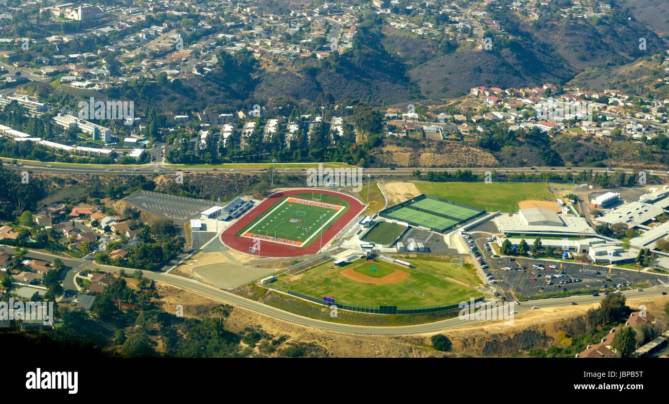An aerial view of the Clairemont neighborhood in Bay Park, San Diego