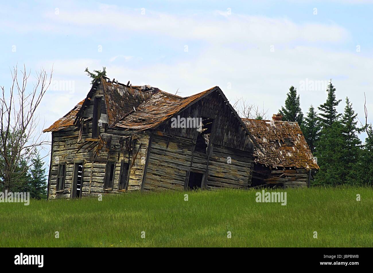 Abandoned Farm Houses Stock Photo