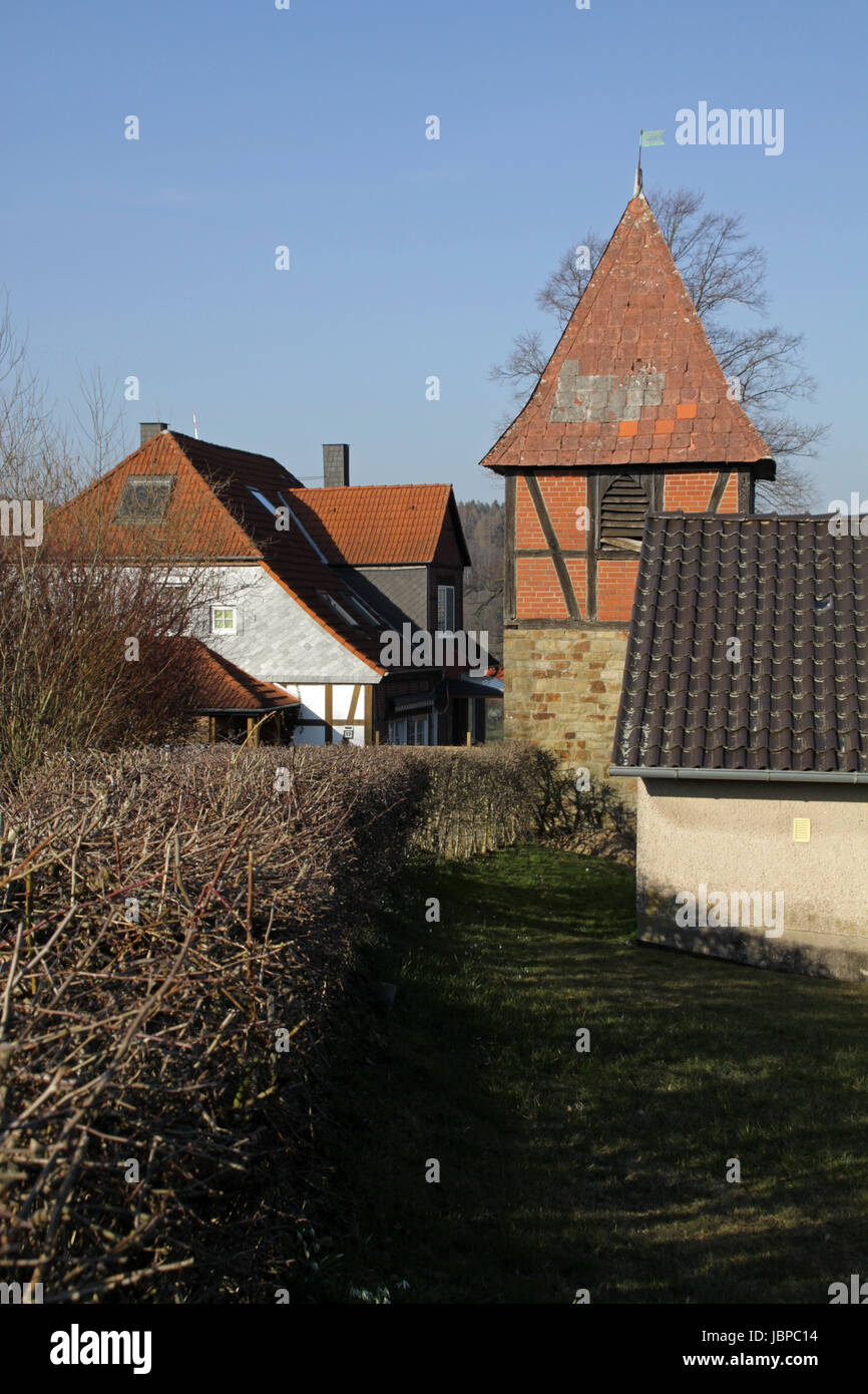 Glockenturm in Flakenholz Stock Photo