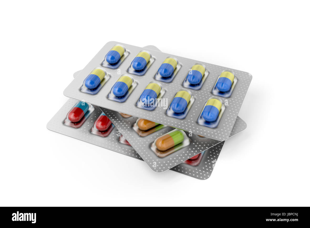 Capsules in blister pack on white background Stock Photo - Alamy