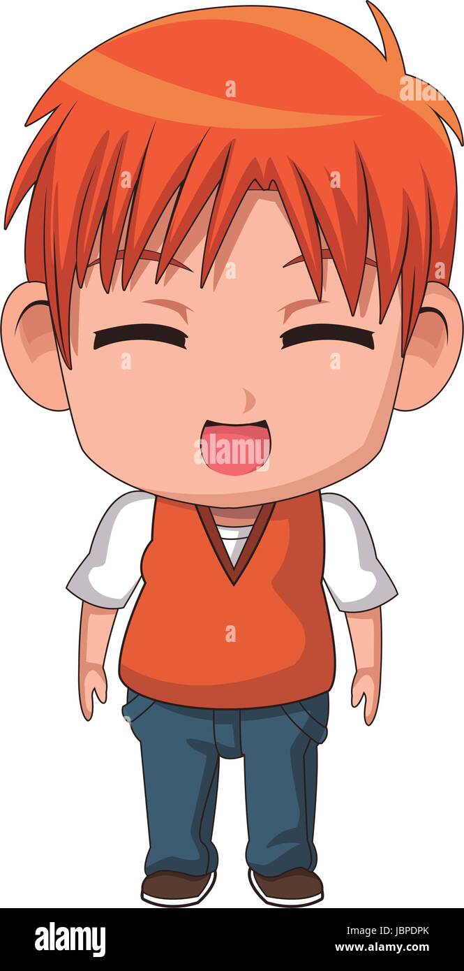 cute little boy anime facial expression image Stock Vector Image & Art ...