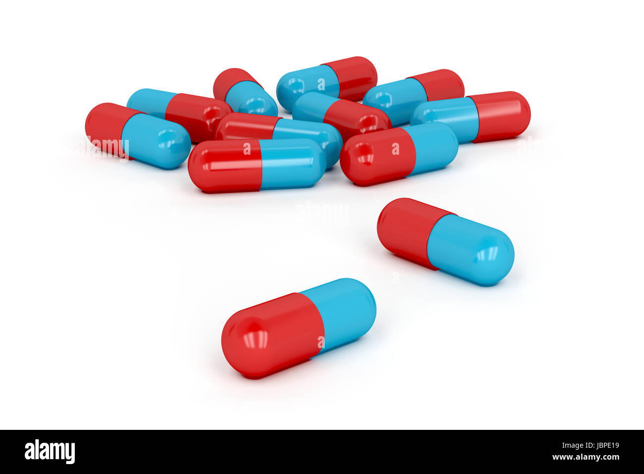 Capsules on white background, 3d rendered image Stock Photo - Alamy