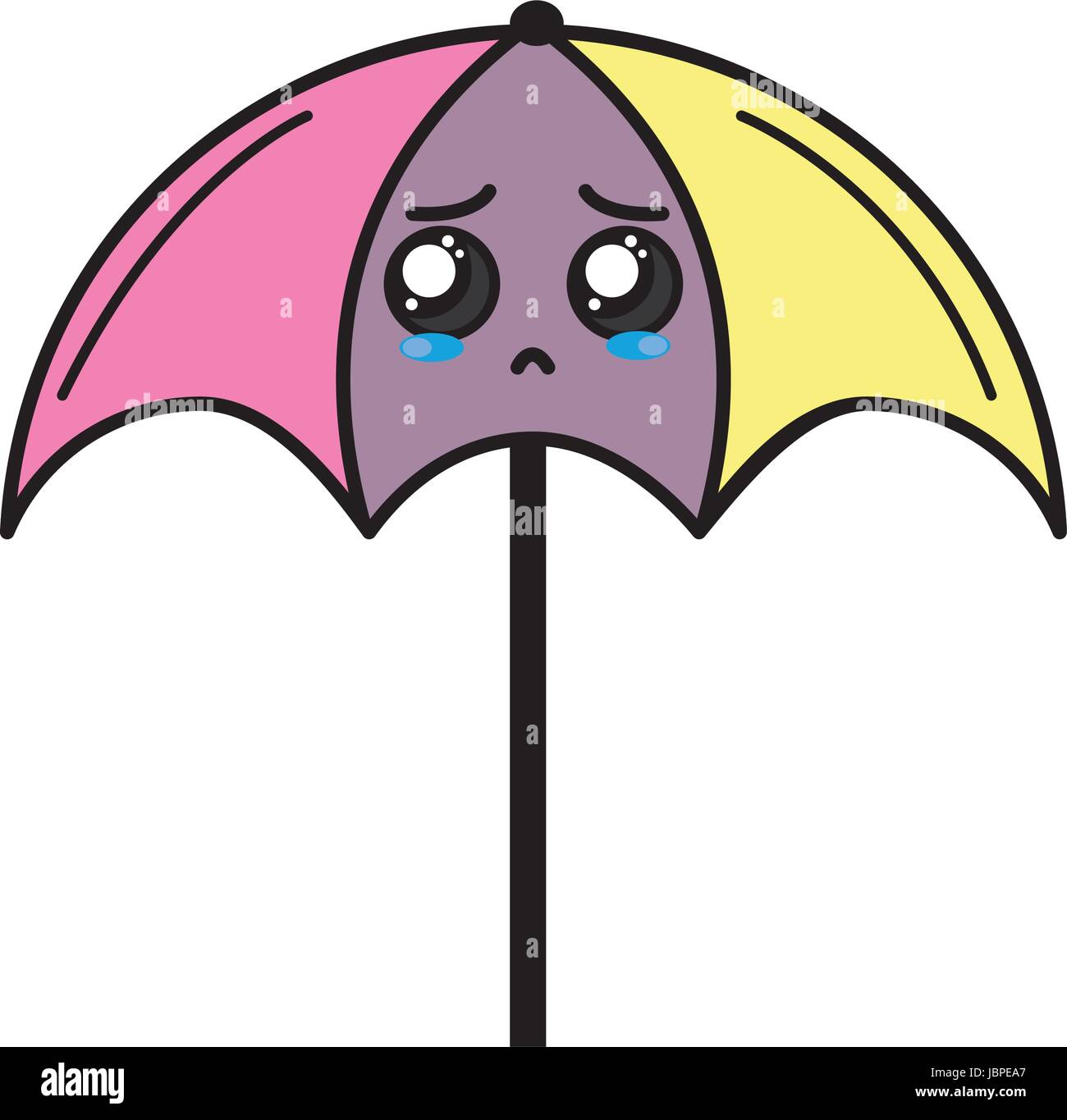 kawaii cute crying umbrella emoji Stock Vector Image & Art - Alamy