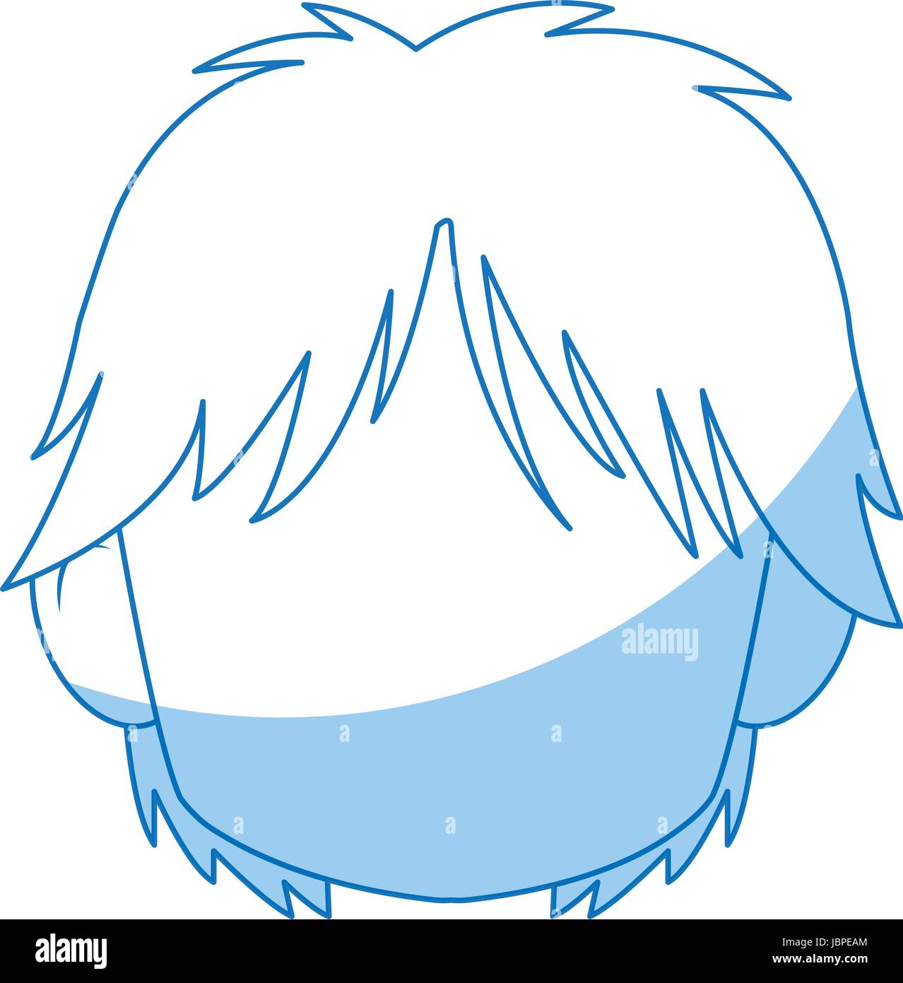 blurred boy of faceless head of little kid anime with haircut style, Stock  vector