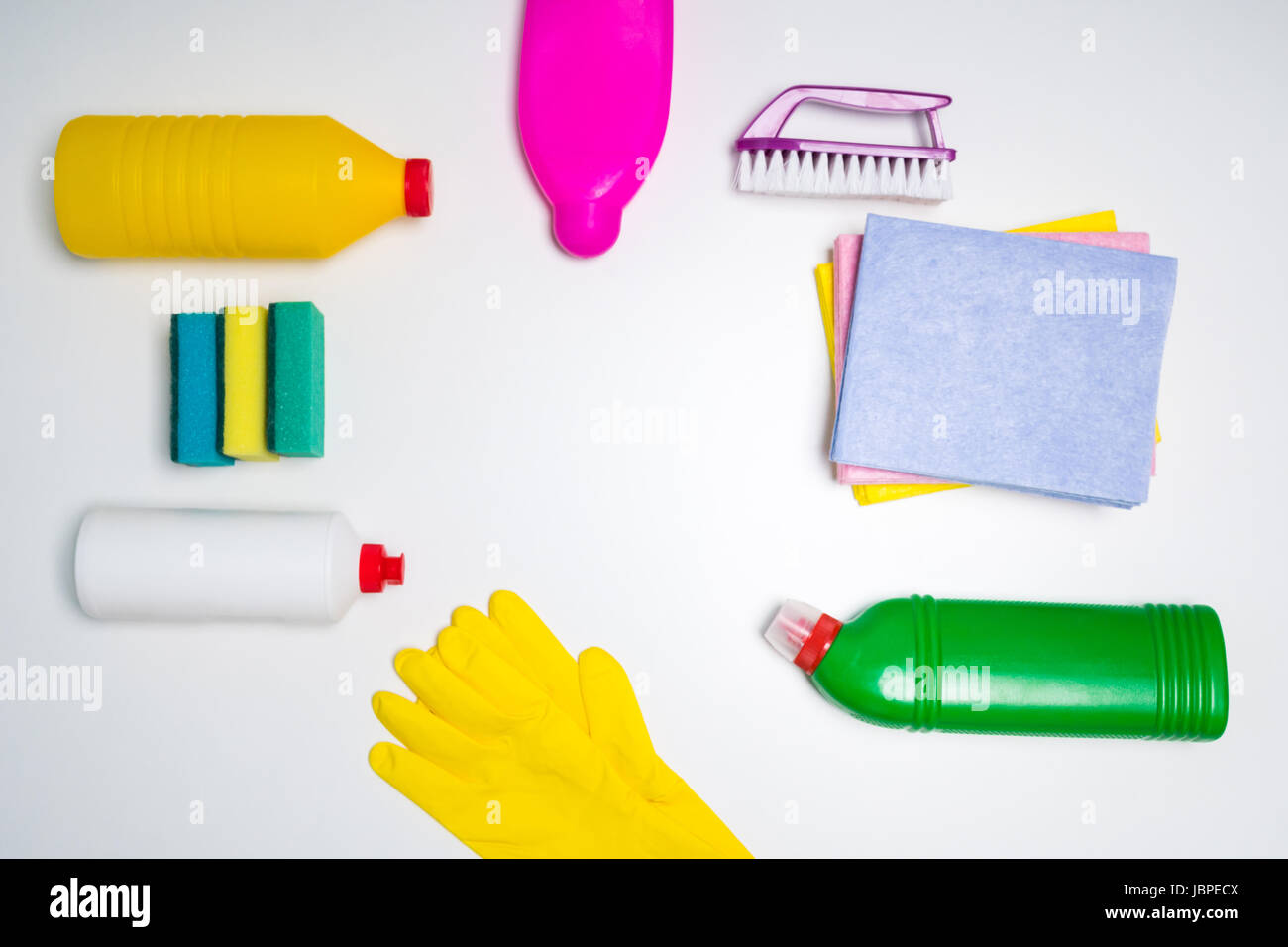 Range of cleaning products for the kitchen and bath. Detergents