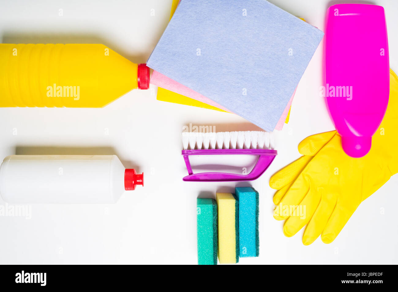 Range of cleaning products for the kitchen and bath. Detergents