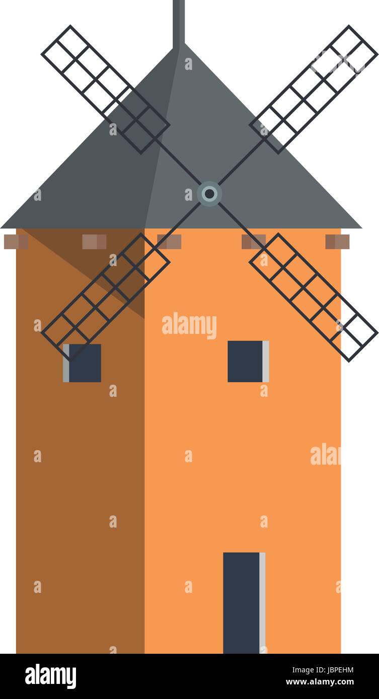 traditional old windmill building farm Stock Vector Image & Art - Alamy