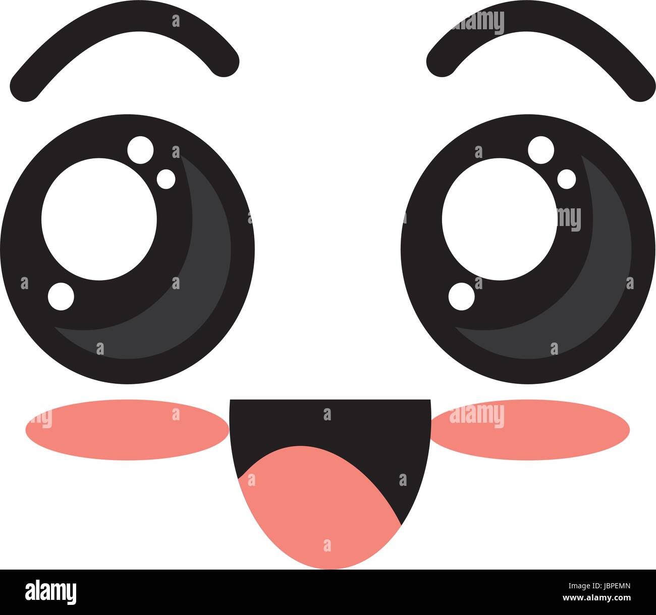 cute kawaii beautiful face smile and happy Stock Vector Image & Art - Alamy