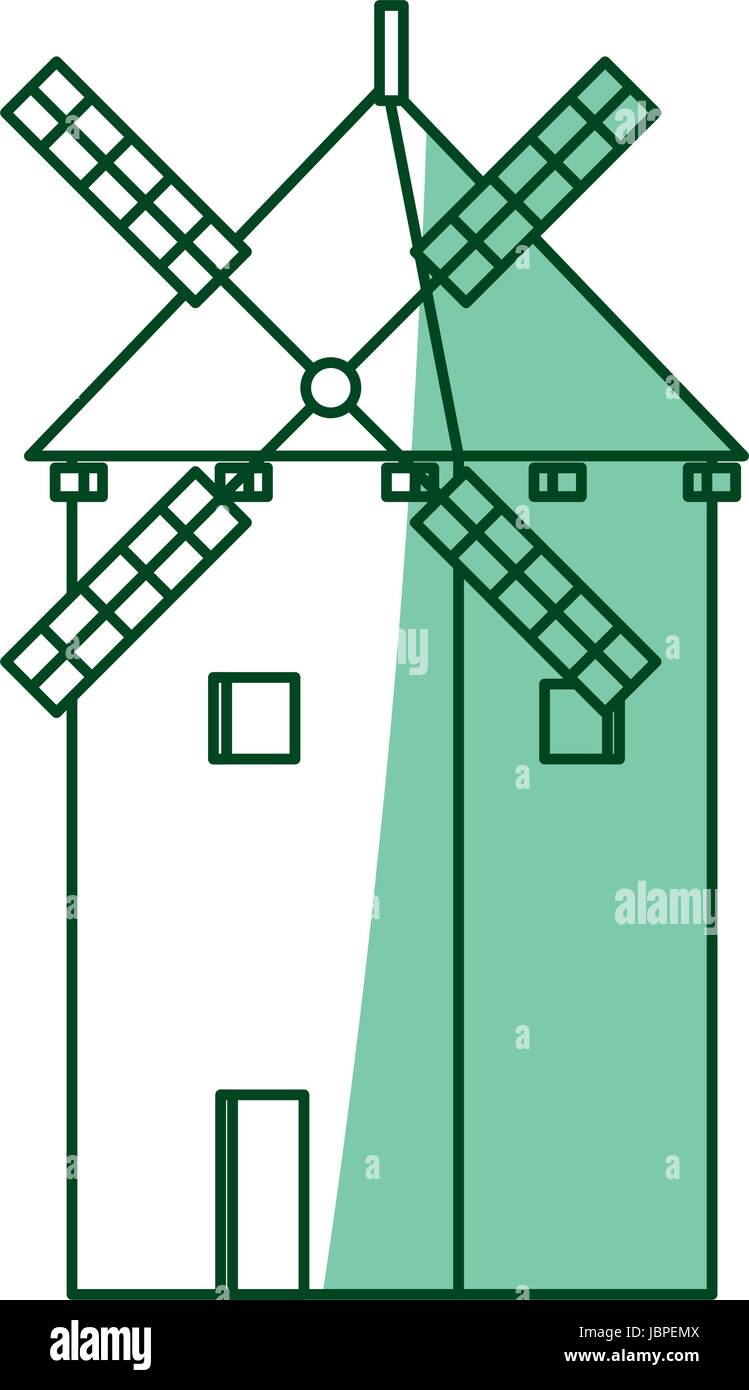 traditional old windmill building farm Stock Vector Image & Art - Alamy