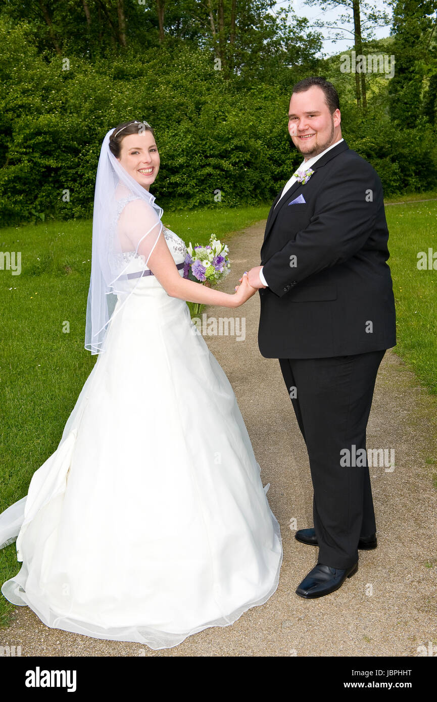 wedding dress bridal pair Stock Photo