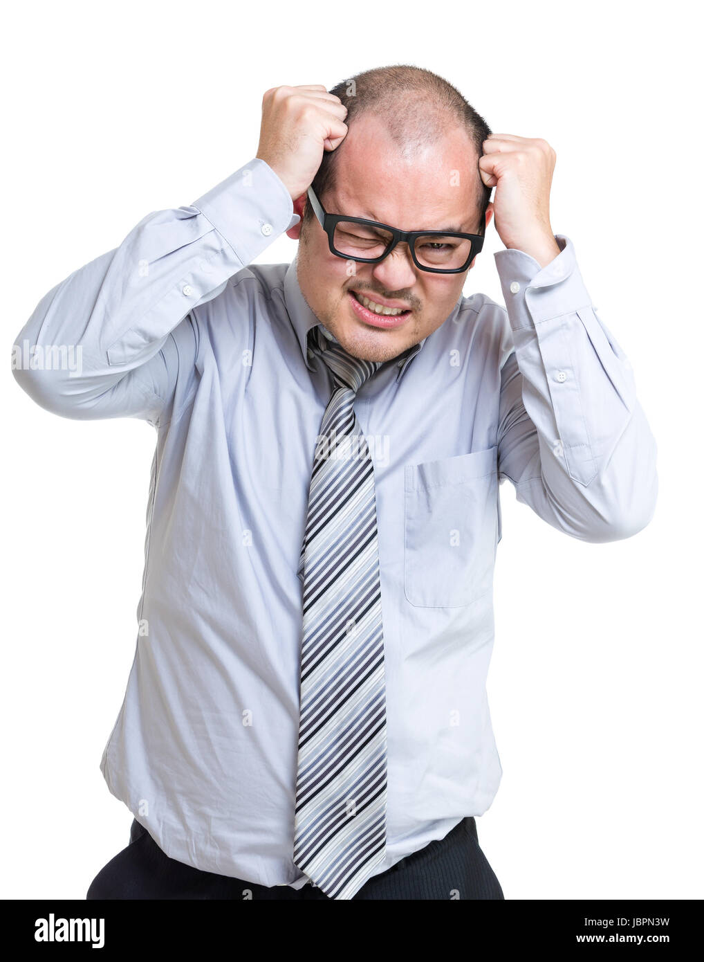 Businessman scratch head Stock Photo Alamy