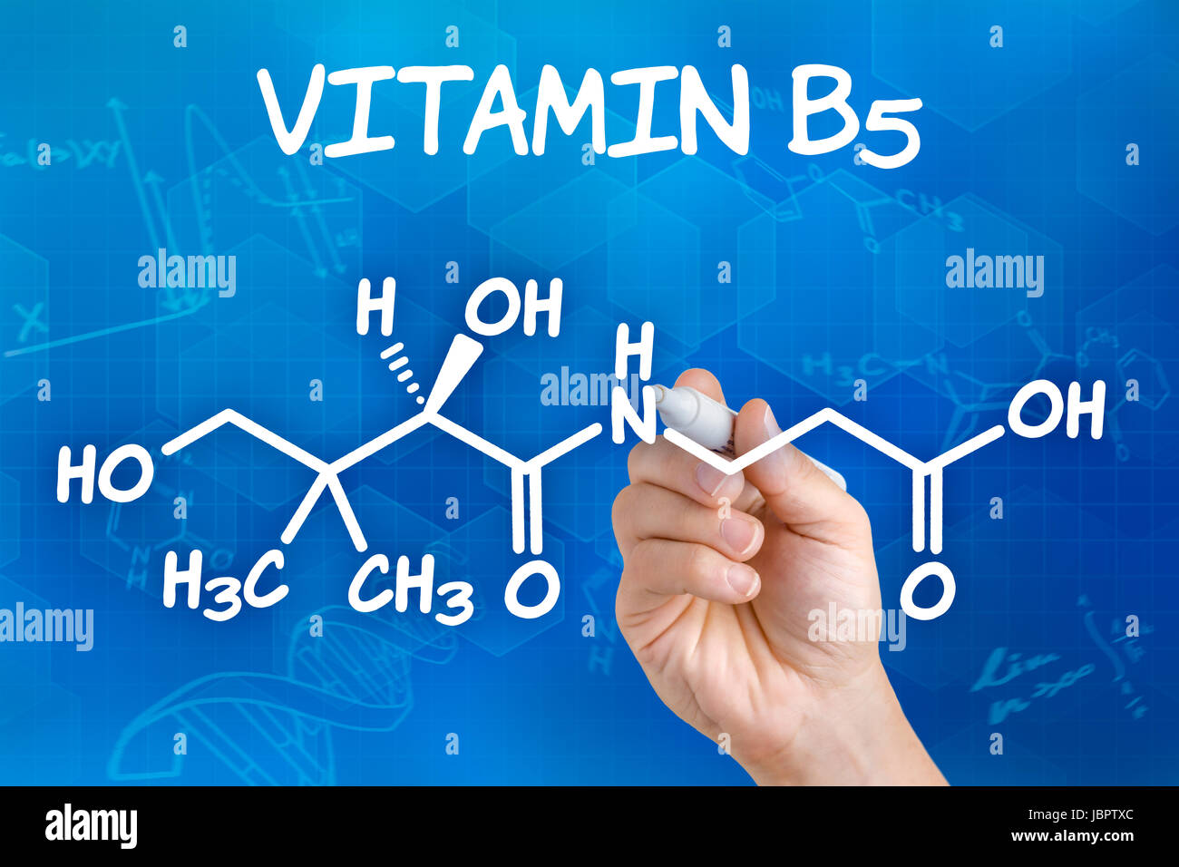 Hand chemische Strukturformel von Vitamin B5 Stock Photo Alamy