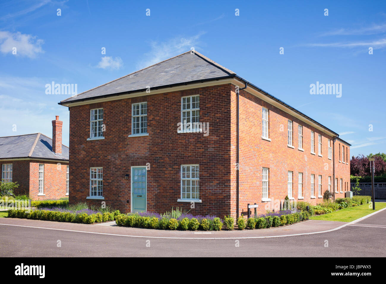 The Garden Quarter. Redeveloped RAF Bicester, former Bomber Command base. Bicester, Oxfordshire, England Stock Photo